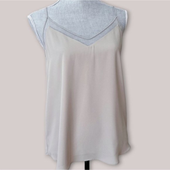 ARITZIA BABATON Light Taupe "Galen" Mesh Lining Camisole Tank Top- S - Picture 4 of 13